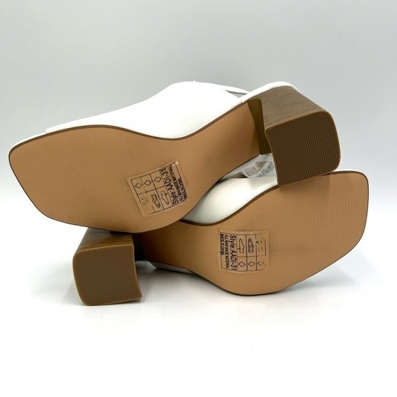 William Rast Women's White Faux Leather Asymmetrical‎ Open Toe Heels Shoes 8.5 - Picture 10 of 14